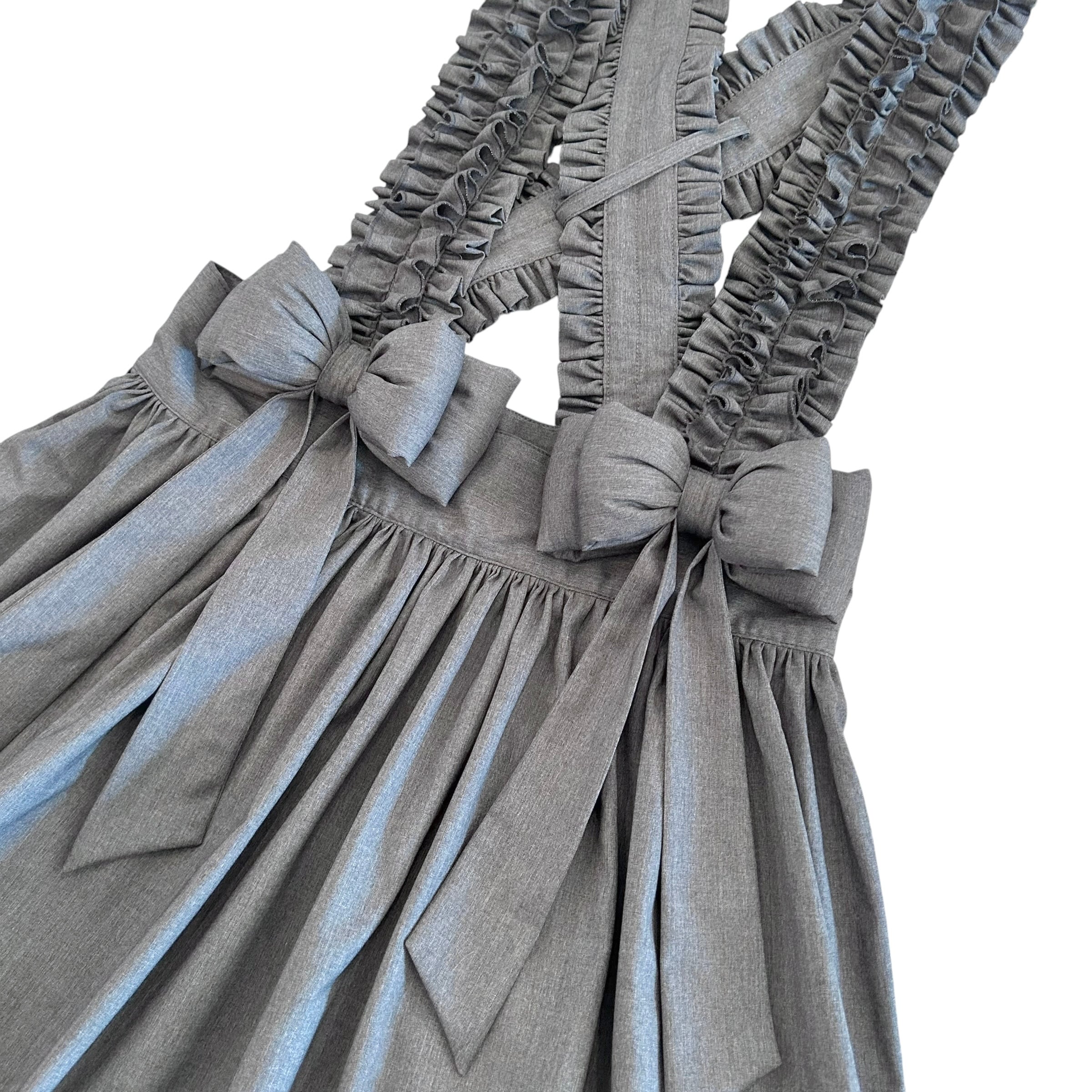 リボンフリルジャンパースカート GRAY