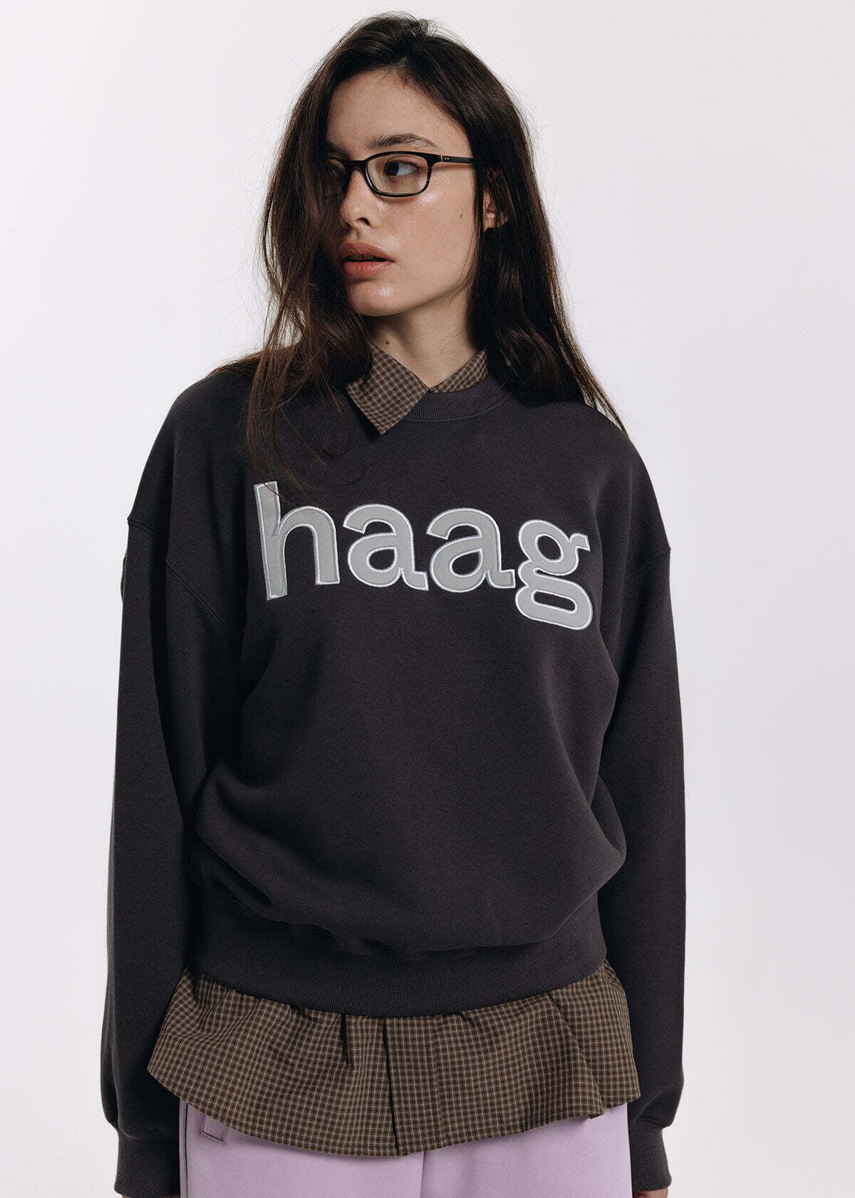 トップス haag a mix hoodie zip-up light grey Haag> a mix hoodie zip-up / light grey | cai