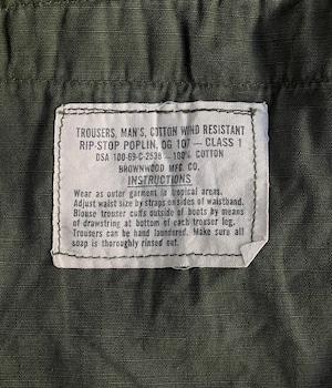 Vintage 60s Jungle fatigue pants OG107 -US ARMY-