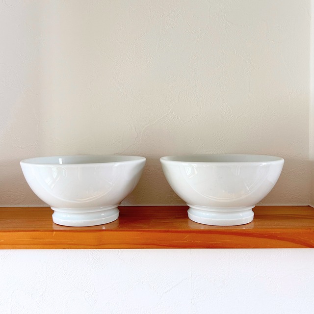 Pillivuyt France フランス・ヴィンテージ 白いカフェオレボウル / A