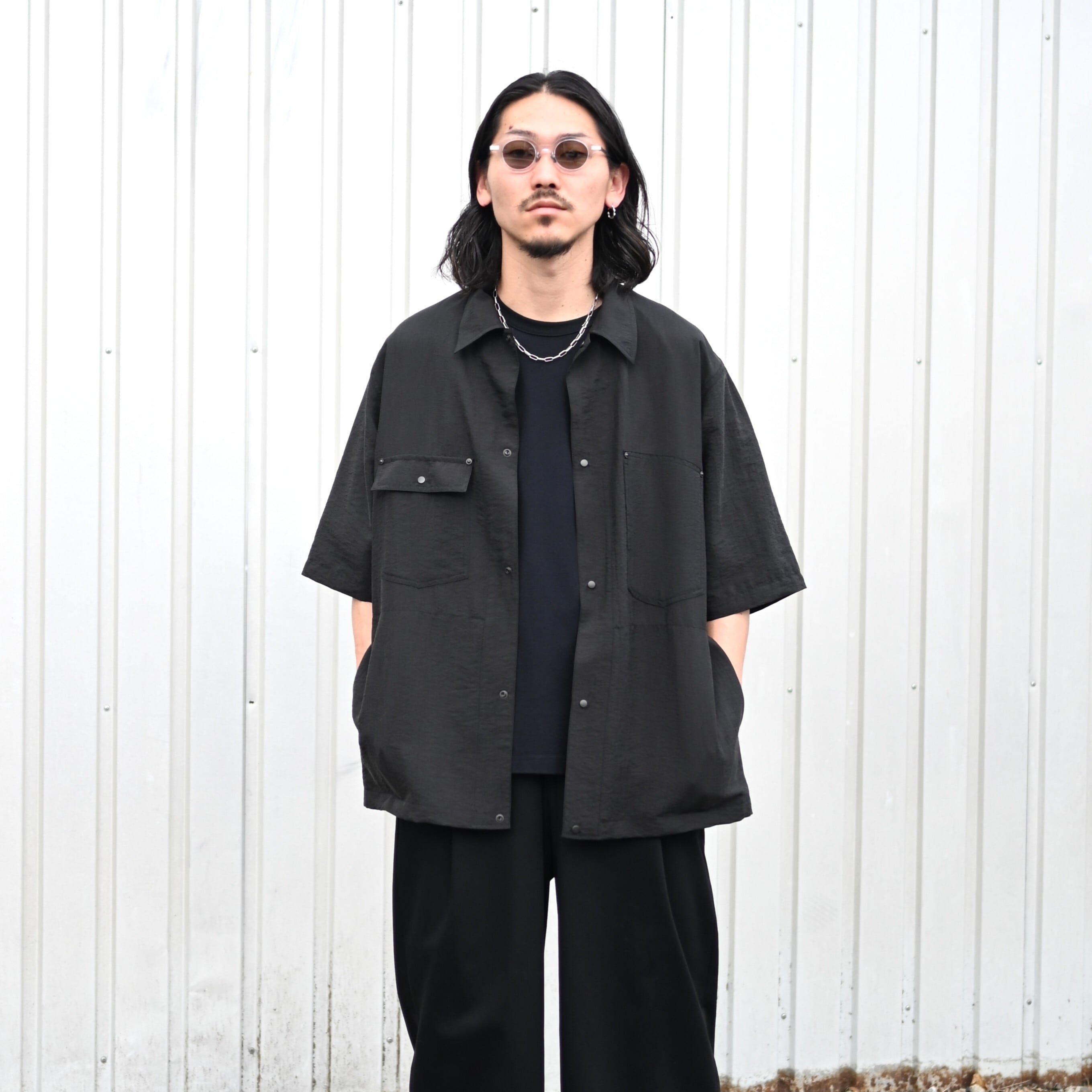 product twelve / Silk Nylon Short Sleeve Work Shirt | GANKO