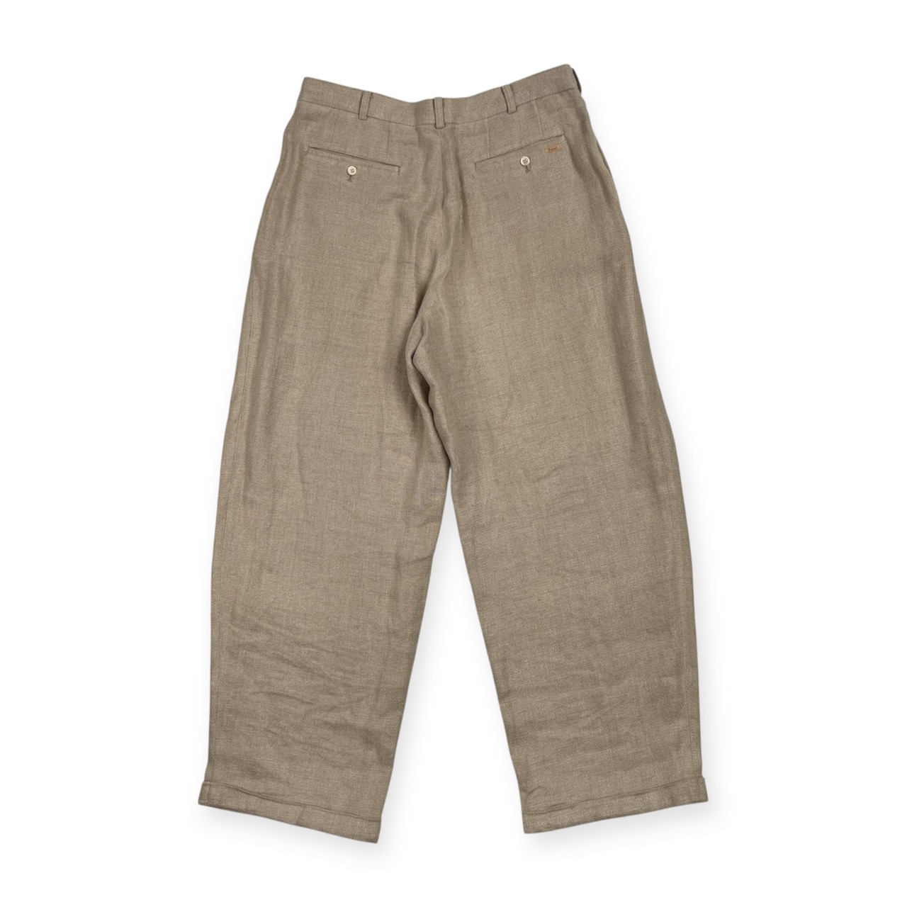 麻100% PAPAS パパス セットアップ リネン スーツ サイズ L /アイボリーベージュ系/メンズ/日本製