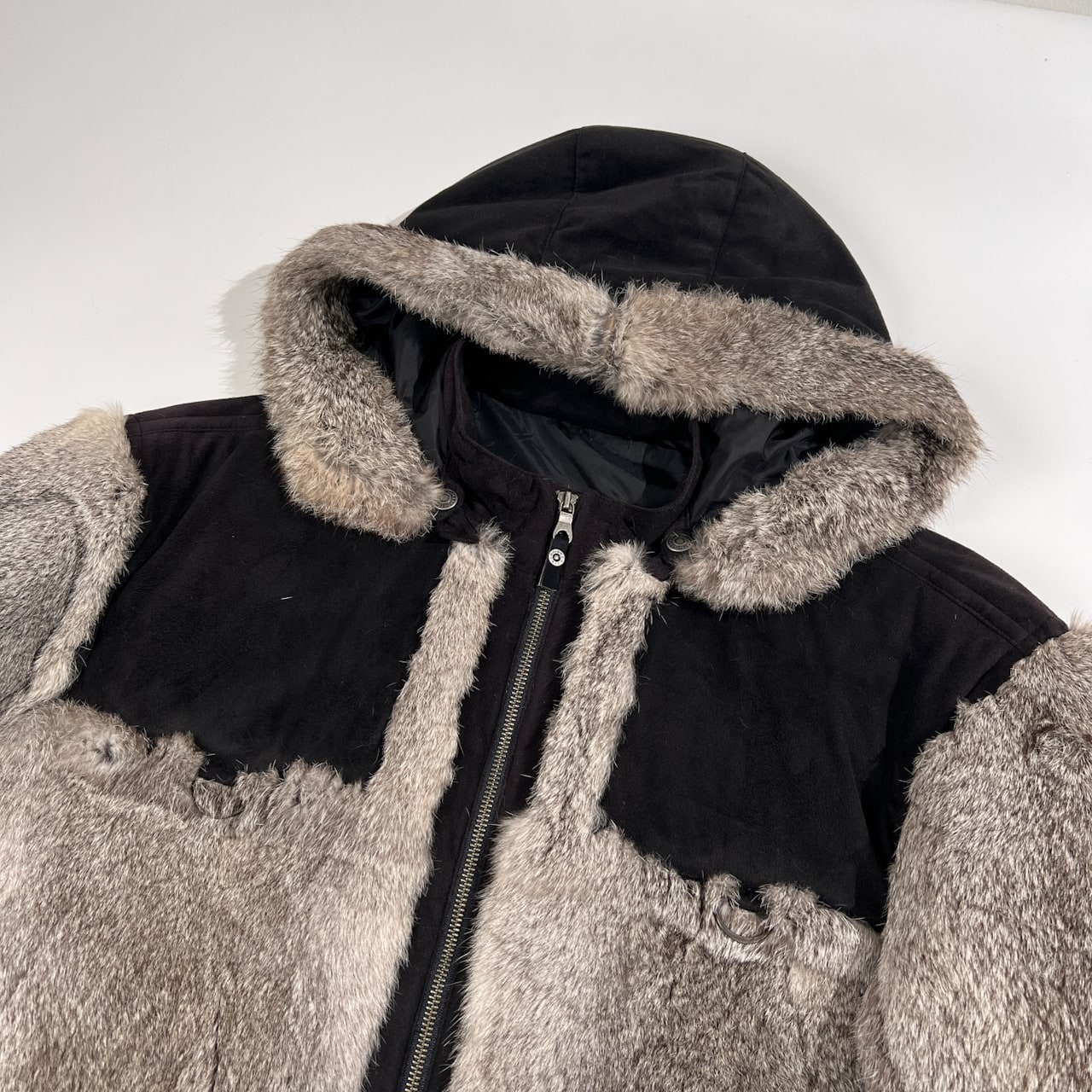 本毛皮 PIA SPORTS ピアスポーツ 毛皮 ラビット ファー 切替 ブルゾン サイズ 5 /ブラック系/メンズ/ライカ