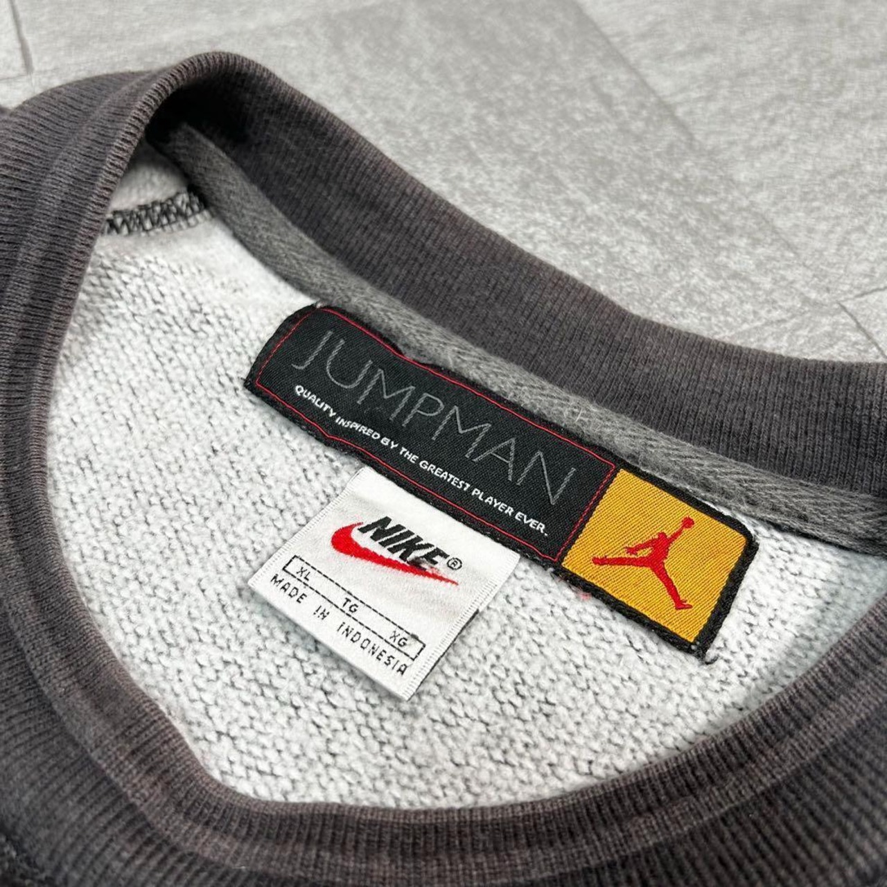 【希少】ナイキ スウェット 90s 白タグ ジャンプマン 刺繍 アーム極太 美品