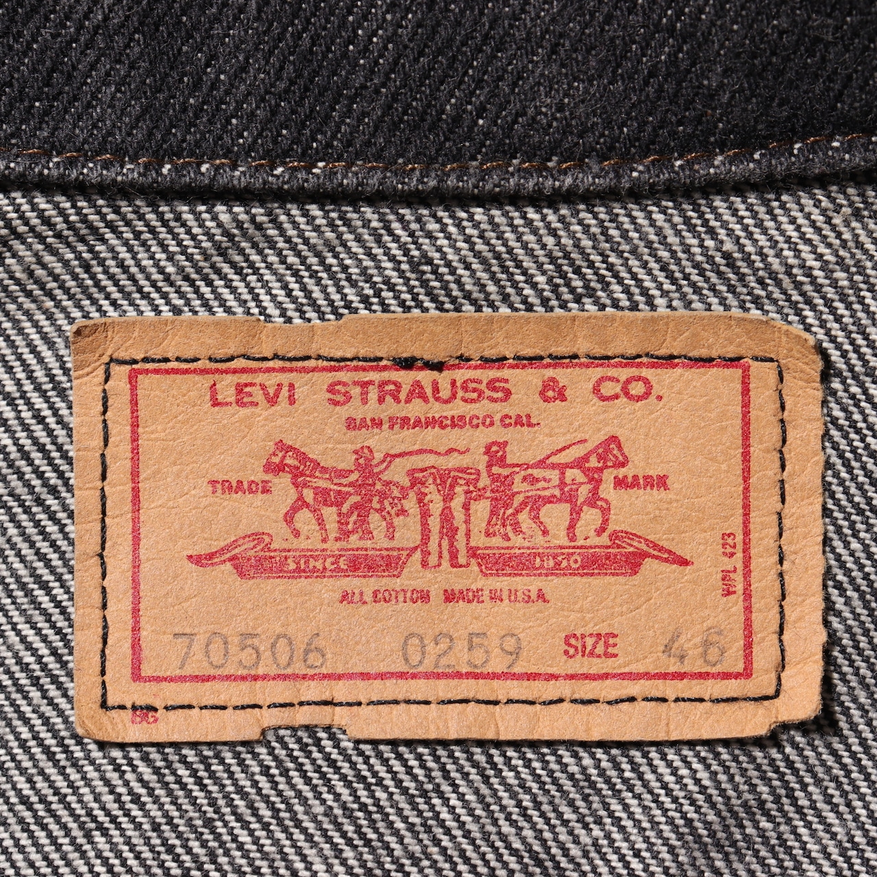 極美品 46 先染め 米国製 Levi's 70506 ブラックデニムジャケット Gジャン リーバイス