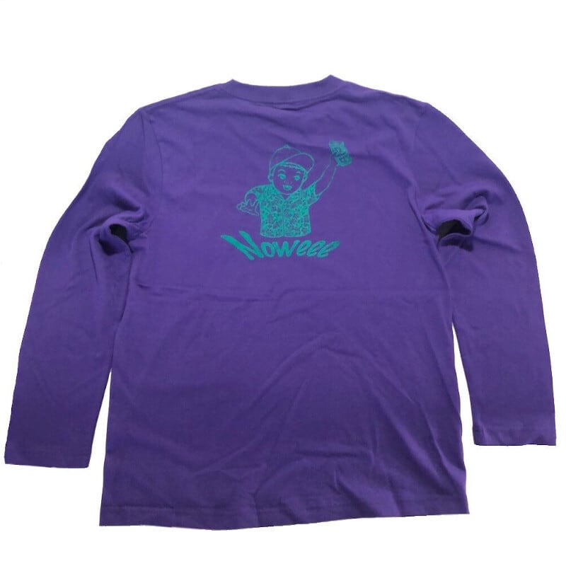 Everyone ロングT バックプリントあり ネイビー everyoneボーダー