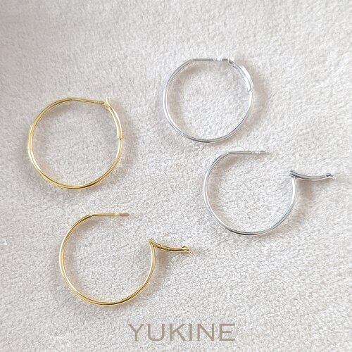 【1個】 K18フープピアス L
