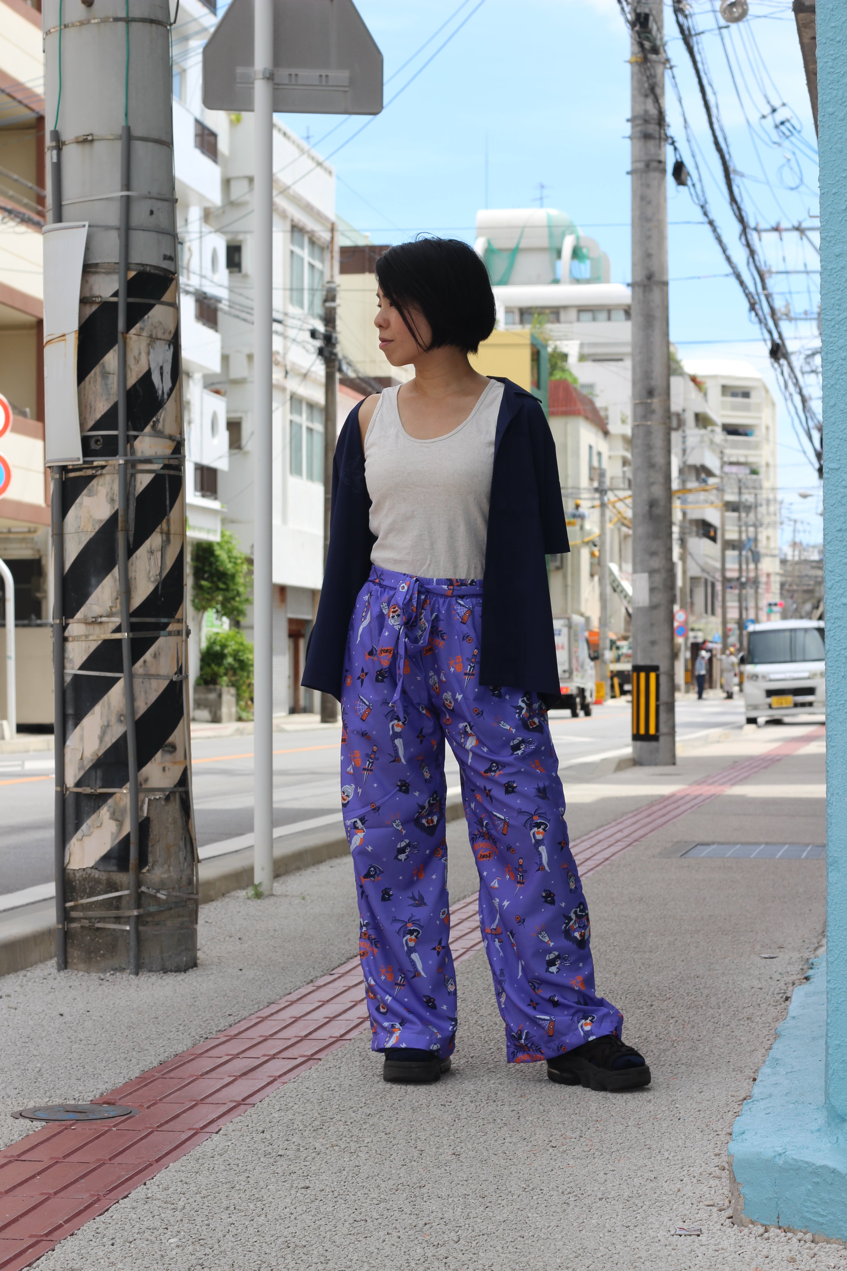 嘉例吉フォーチュンワイドパンツ / パープル | 沖縄のセレクトショップ