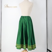 フォークダンス 衣装 スカート グリーン系 チャコット Chacott 緑 黄 チロリアン チロルスカート カントリー 落ち着いた色 シック ダンス衣装 シンプル ふんわり かわいい イベント 練習 レッスン イエロー系