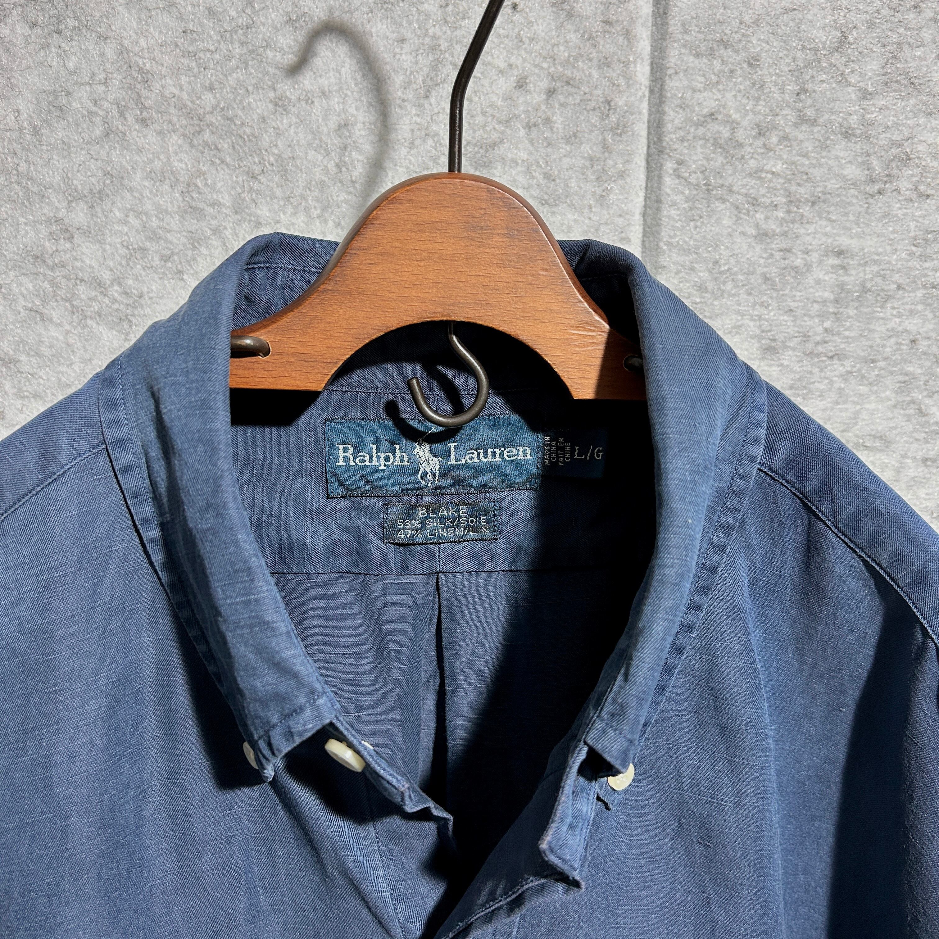 Polo Ralph Lauren】【BLAKE】L silk linen B.D.shirt ポロラルフ