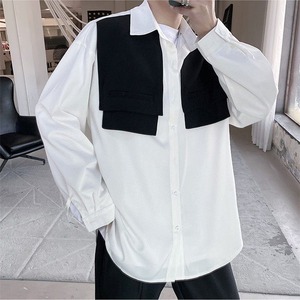 【Men】FAUX LAYERED LONG SLEEVES RELAXED SHIRT S-2294