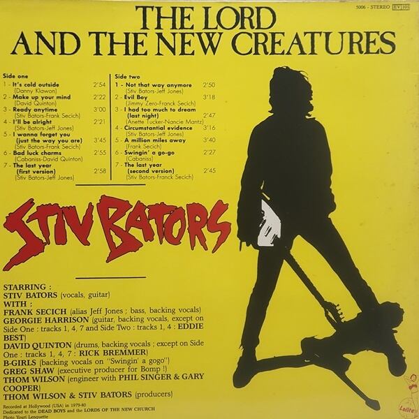 Stiv Bators / The Lord And The New Creatures [5006] - 画像2
