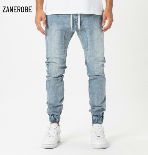 ゼインローブ ジョガーパンツ デニム メンズ 日本企画モデル Zanerobe Sureshot Denim Jogger Mid Blue Bees High