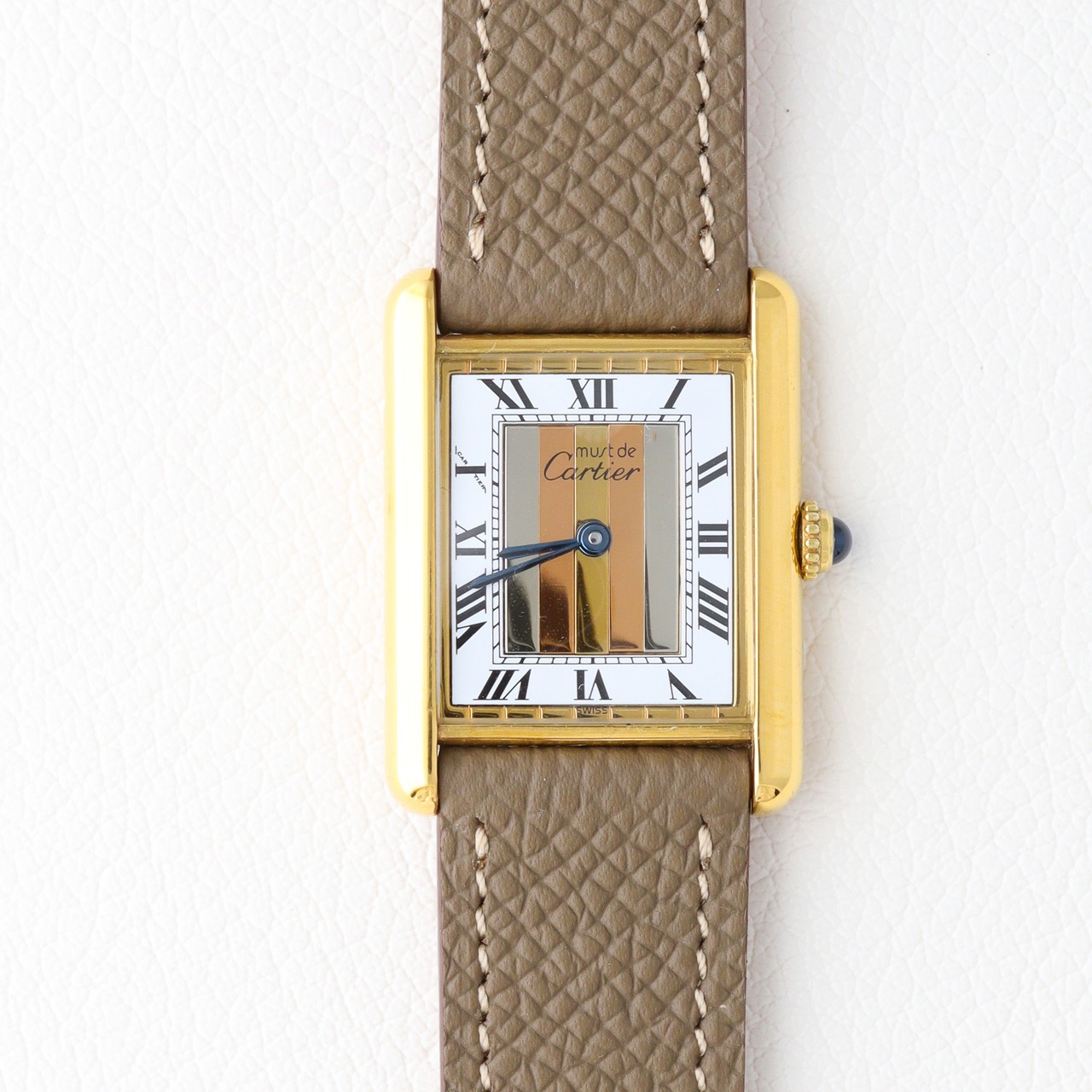 カルティエ マストタンク LM フロントトリニティ文字盤 ゴールド