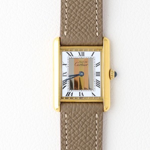 カルティエ マストタンク LM フロントトリニティ文字盤 ゴールド