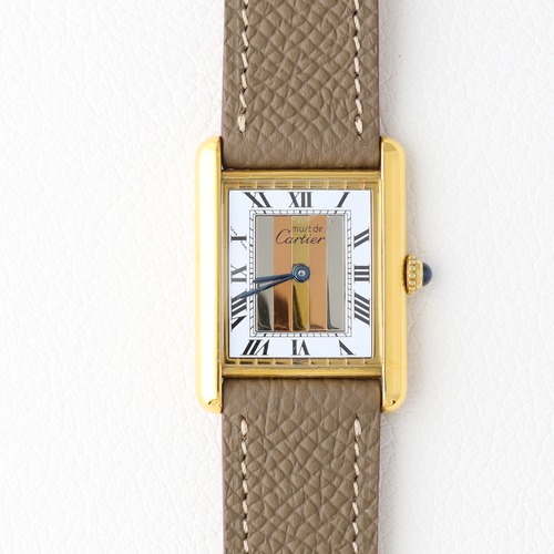 カルティエ マストタンク LM フロントトリニティ文字盤 ゴールド