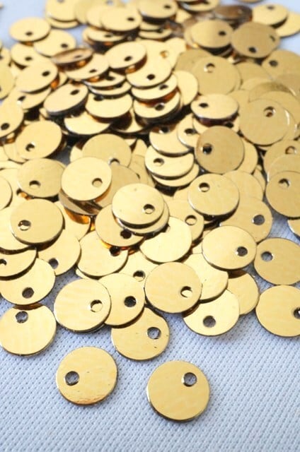 スパンコールトップホール 丸型 6mm ゴールド | トルコのオヤ糸屋さん