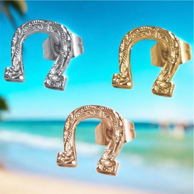 《選べる３色》《片耳販売》ハワイアンジュエリー ホースシューピアス ステンレス 片耳 サージカルステンレス 316L  金属アレルギー ホースシューピアス 馬蹄 レディース キャッチ レイピカケ プレゼント ギフト ラッピング無料 送料無料 人気アレルギー対応 lei-gess230