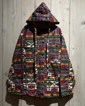 【a.k.a.C.a.k.a vintage】80'sNative Pattern Vintage Hooded Jacket