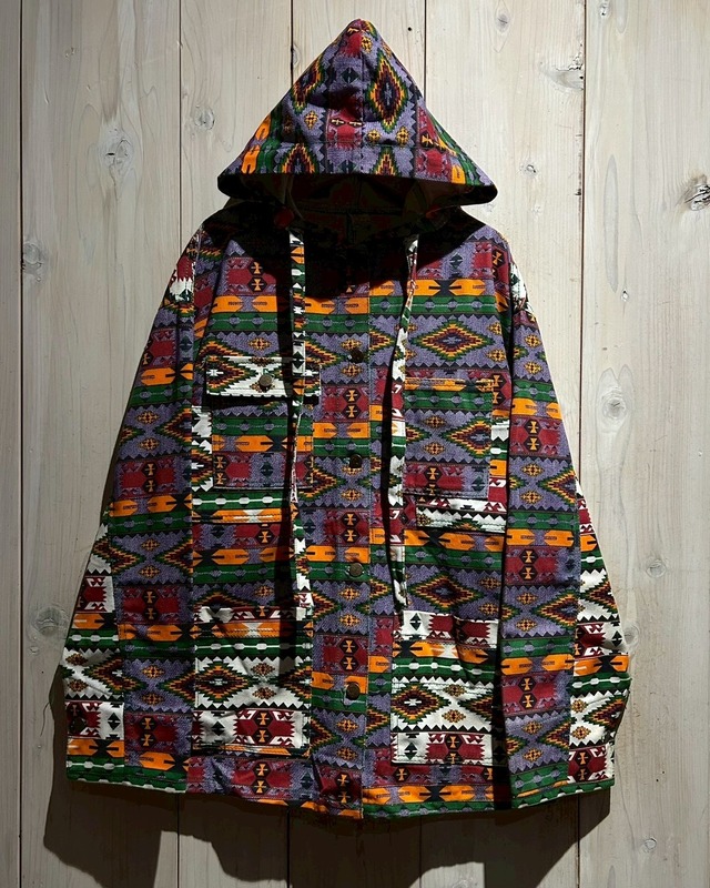 【a.k.a.C.a.k.a vintage】80'sNative Pattern Vintage Hooded Jacket