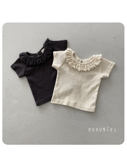 【即納】ribbed frill t-shirts