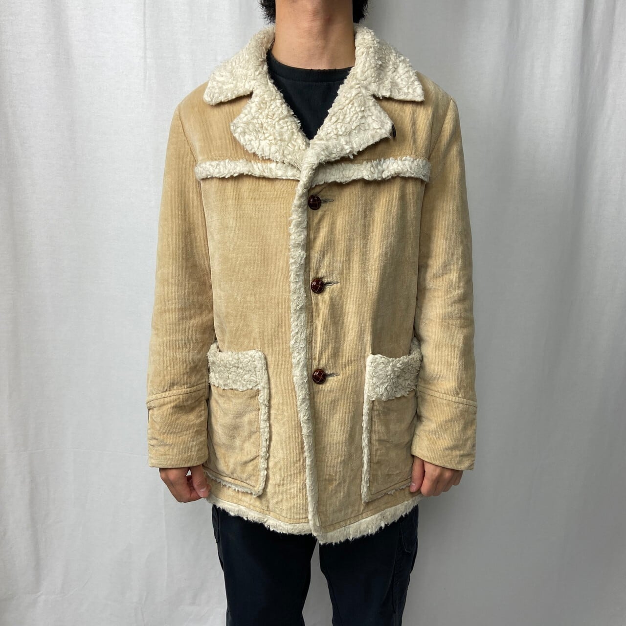 日本製 Grande Bay コーデュロイ ボアジャケット メンズM 古着 ランチ
