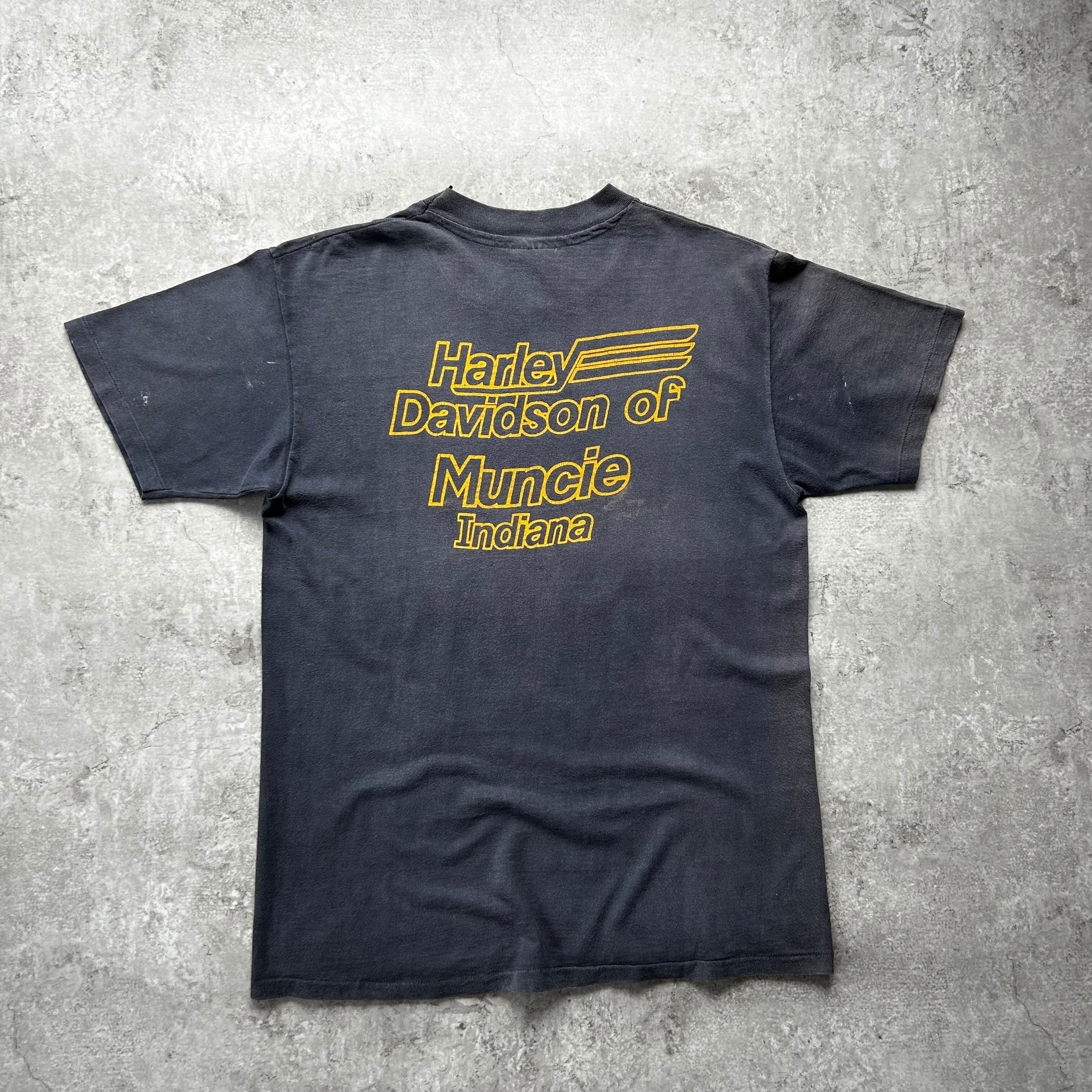 80s Hanes ハーレーダビッドソン tシャツ USA製 ブラック L 反日