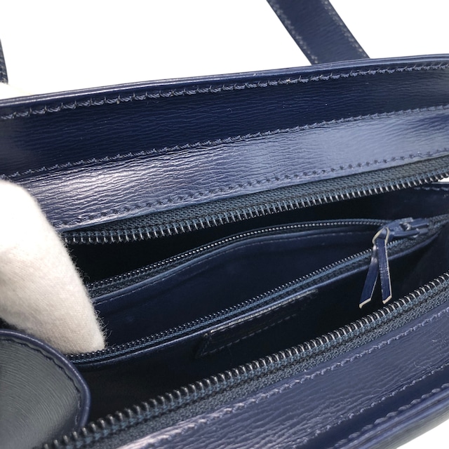 Christian Dior クリスチャン ディオール ハンドバッグ ネイビー CDプレートロゴ レザー ミニバッグ vintage ヴィンテージ オールド tx5uyv