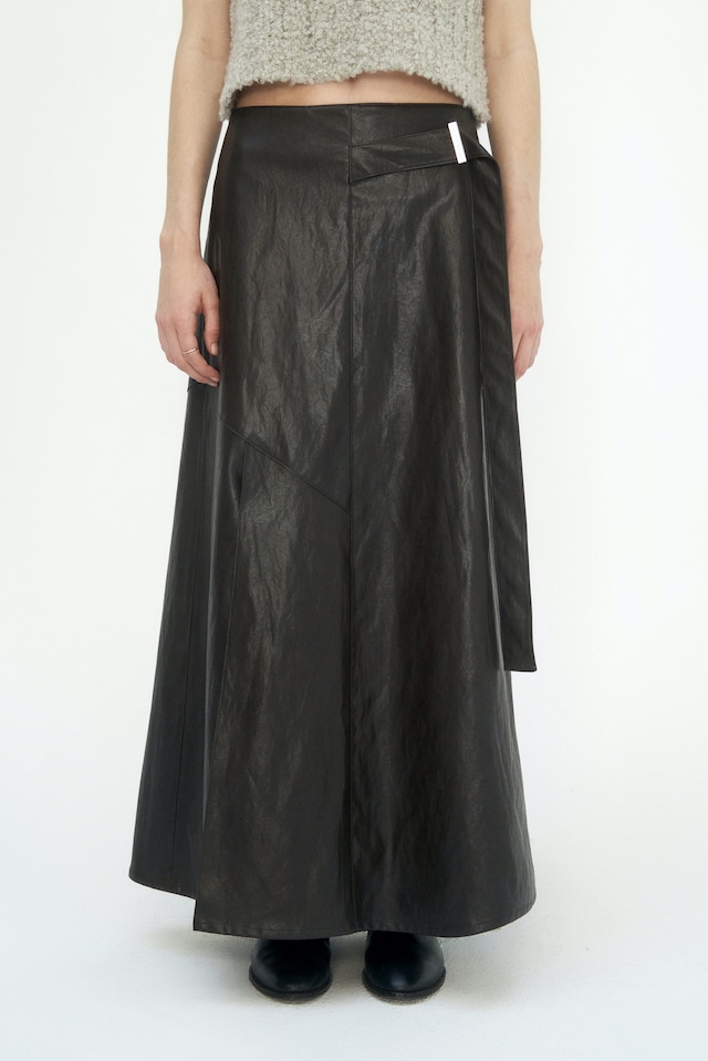 [TREEMINGBIRD] Belted Leather Long Skirt [ Deep Brown ] 正規品 韓国ブランド 韓国通販 韓国代行 韓国ファッション TRMNGBD tmb TREEMING BIRD 日本 店舗