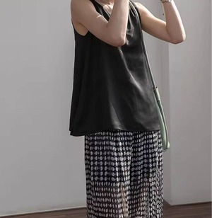 ドット柄 シアーワイドパンツ   F0152