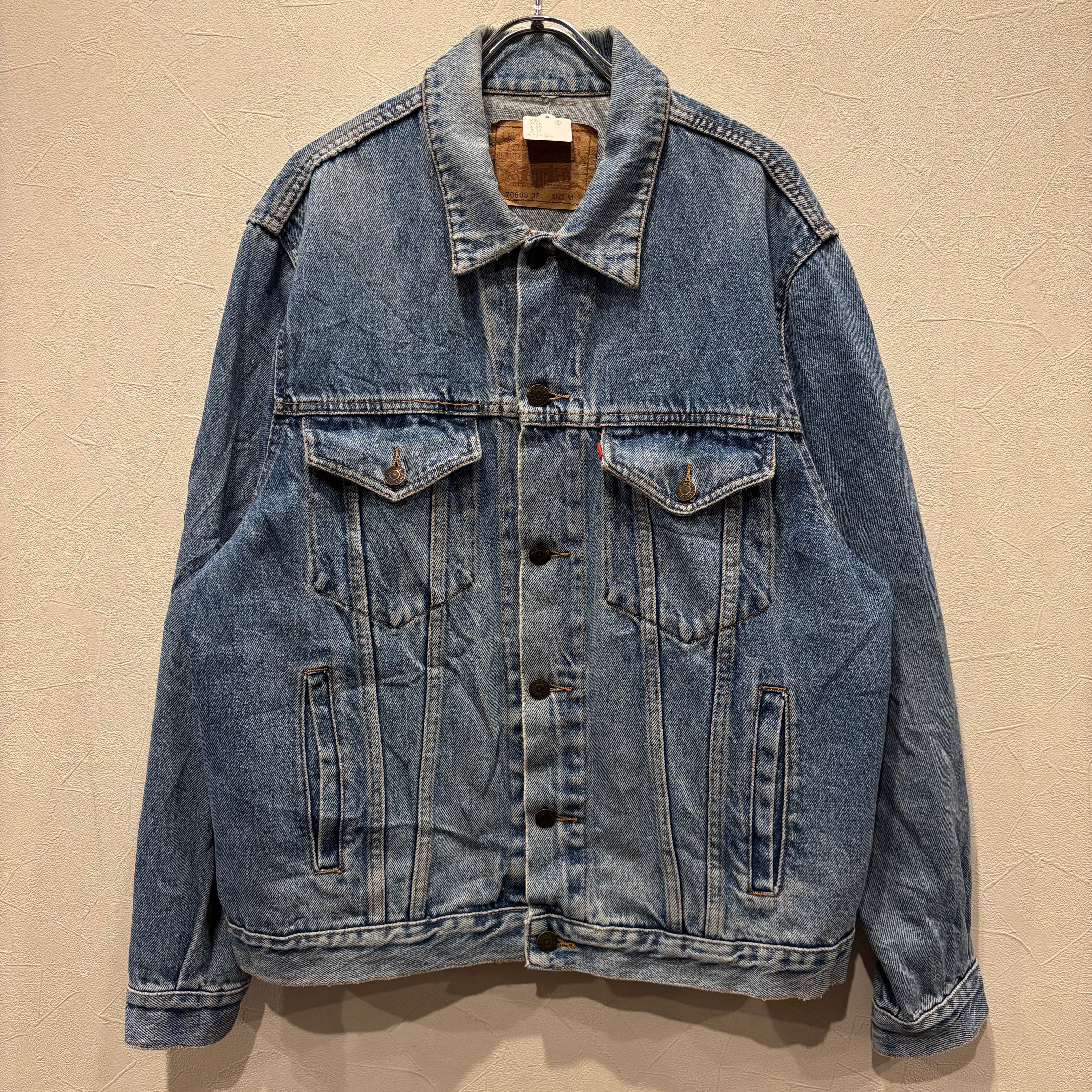 80s OLD STUSSY/Denim Jacket/USA製/黒タグ/L/デニムジャケット