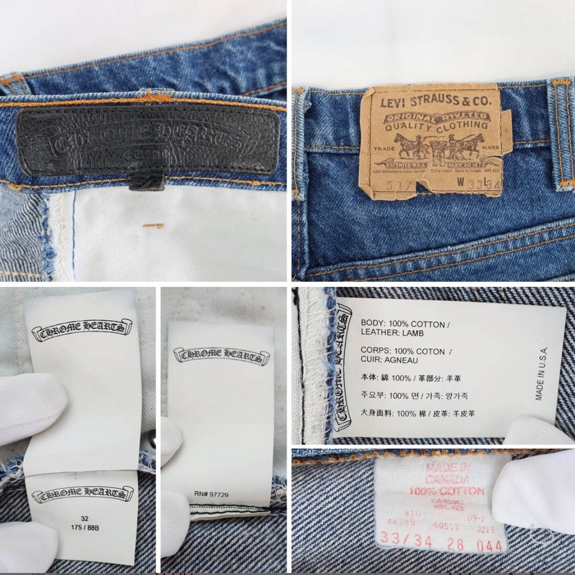 【原本購入証明書あり】クロムハーツ　ストレートデニム　31インチ　国内正規品　M 原本購入証明書あり】クロムハーツ ストレートデニム 31インチ 国内