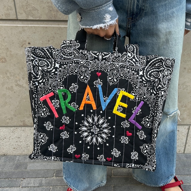 CALL IT BY YOUR NAME　Quilted Medium Cabas Tote TRAVEL　All Black