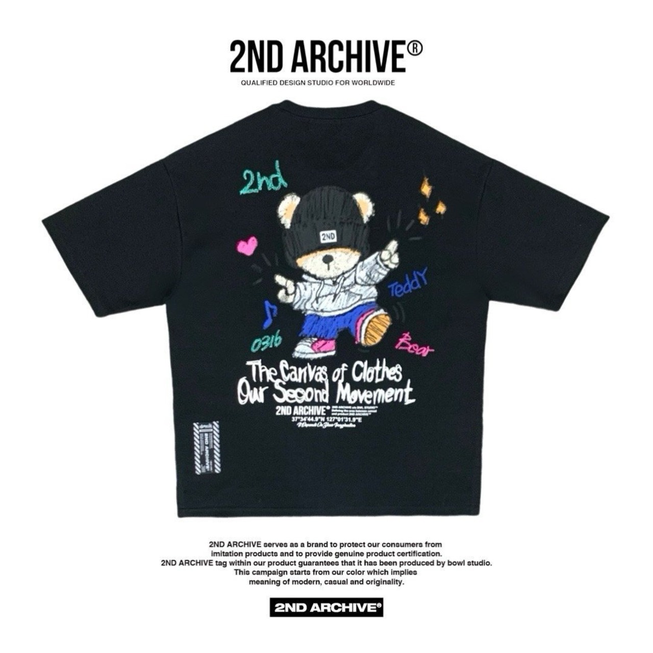 2ND011 2NDARCHIVE Tシャツ 韓国ファッション オーバーサイズ ユニセックス