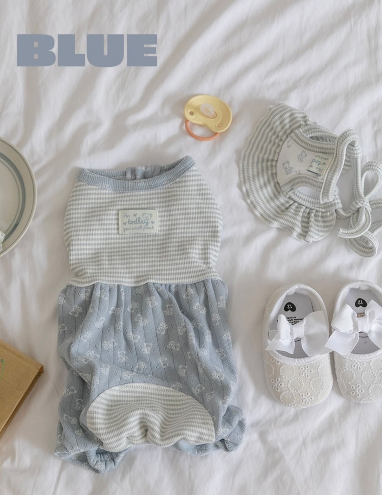 即納品【TODLEY】Petite Bear Romper(blue) Lサイズ