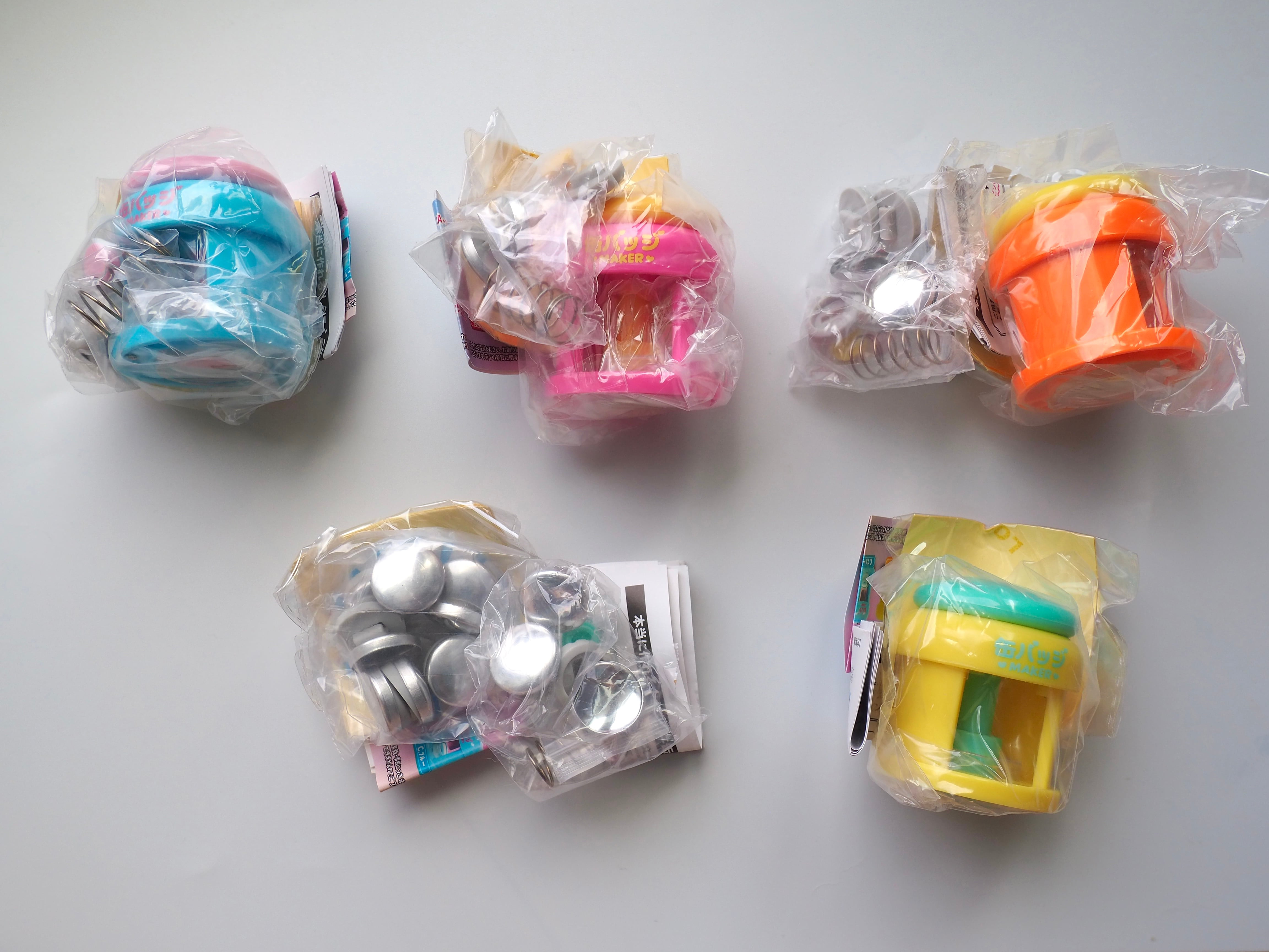 本当に作れる！ミニミニ缶バッジメーカーマスコット ①ピンク