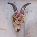 壁装飾 羊の頭の彫刻 長角羊の頭蓋骨 壁掛け マウントステア樹脂壁装飾