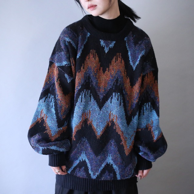 good coloring tribal pattern pattern loose silhouette sweater