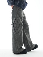 54A0 Pleated Trousers Geometric Texture