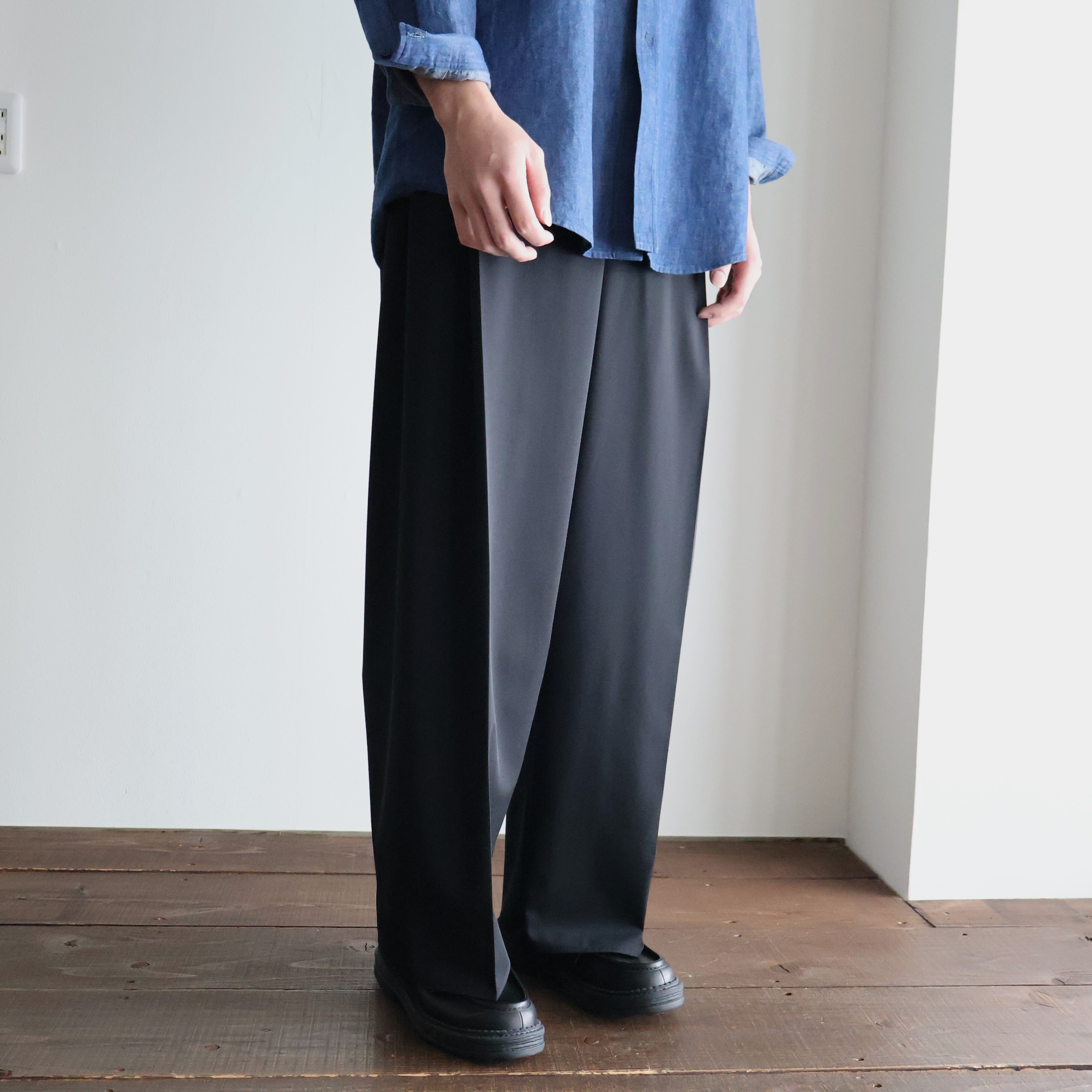 nonnotte / Pleats No Tuck Trousers パンツ nonnotte/ノノット】Draping Crotch Box Pleats 1Tuck Trousers N-26S