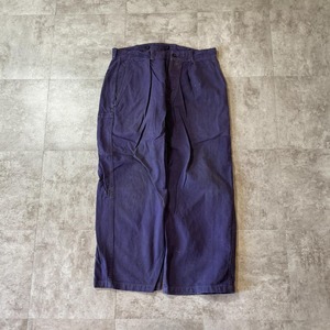 50-60s 極太 フランス軍 フレンチワーク ブルー パンツ W33