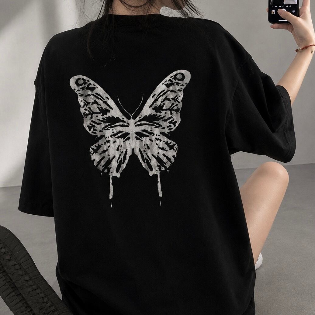 back print wide tops / l0590