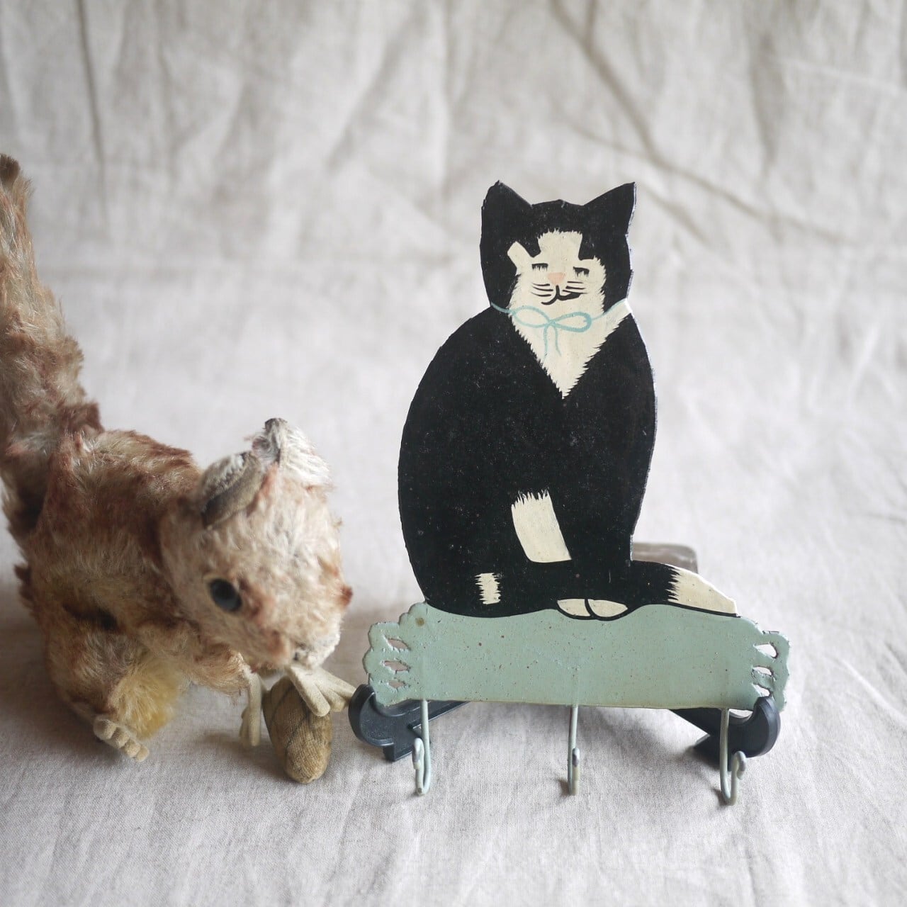 ハンドペイント ねこ ウォールフック 壁掛フック