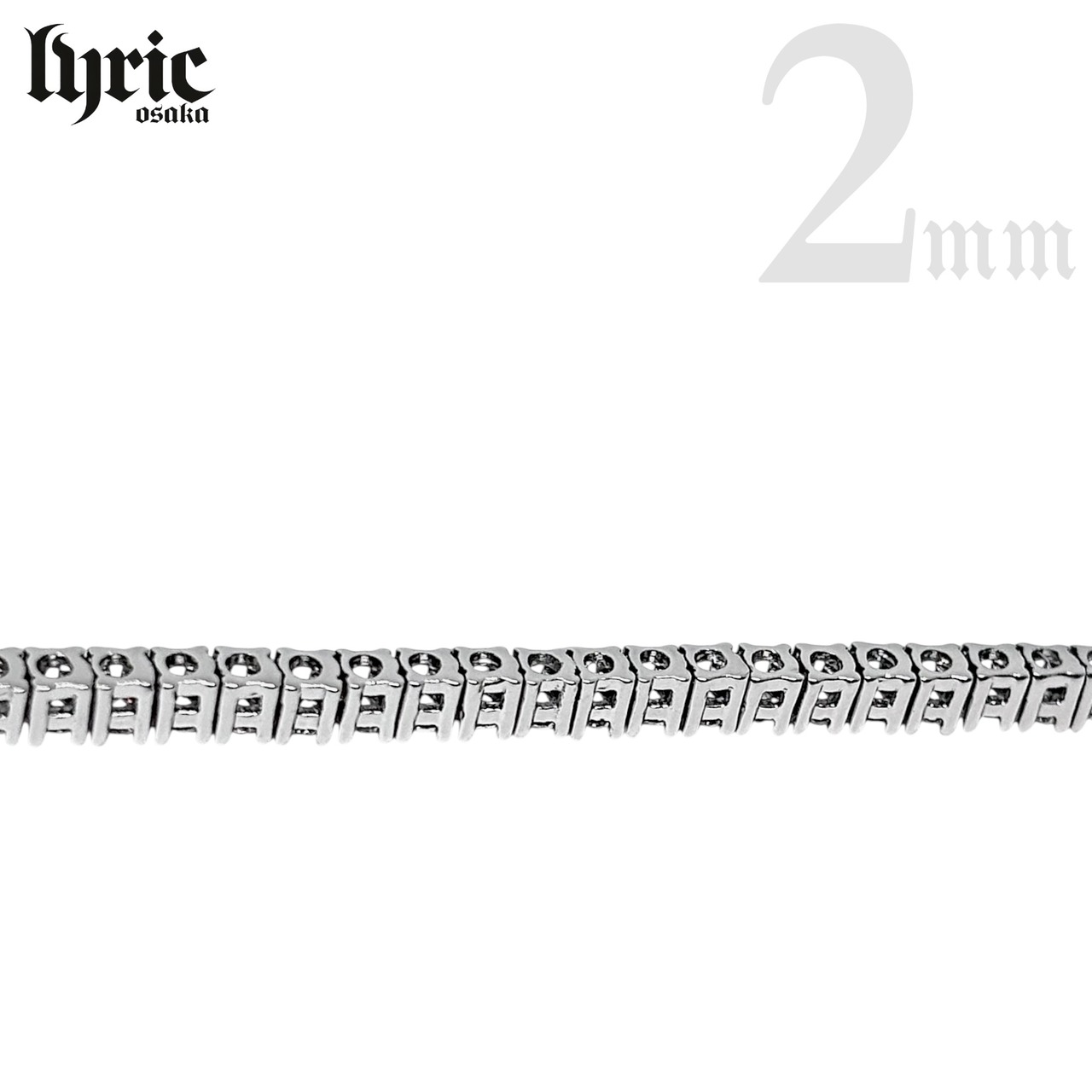 2mm 60cm  luxury tennis necklace silver