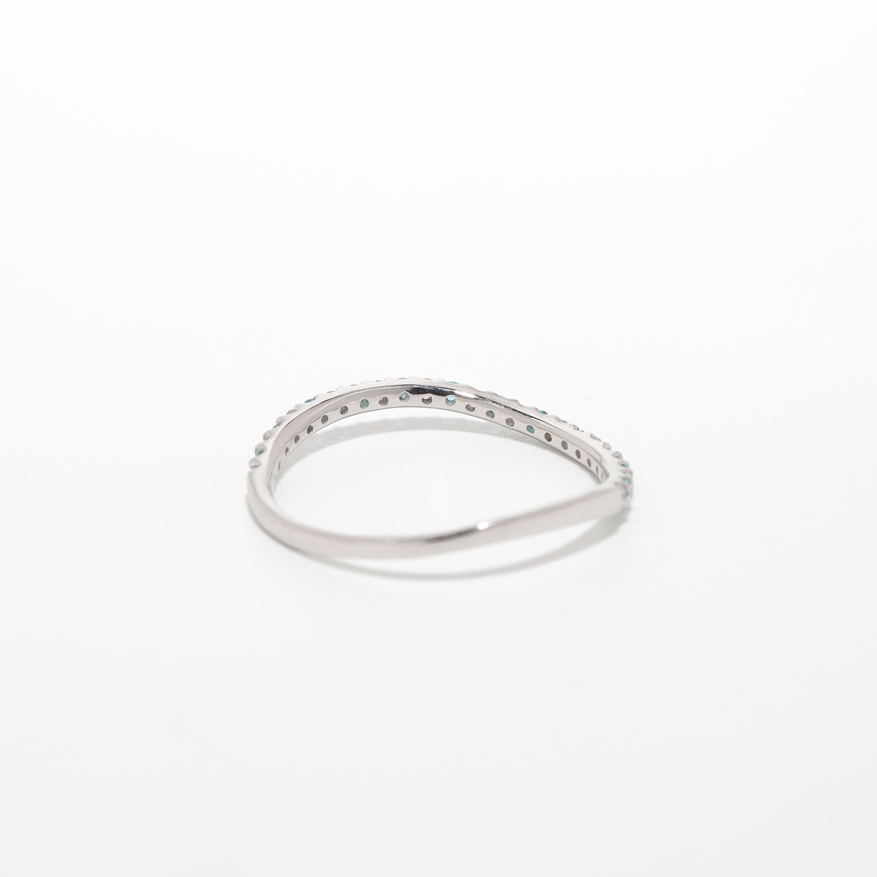 パライバトルマリン ウェーブハーフエタニティリング pt900 / 0.080ct / DA 0.100ct