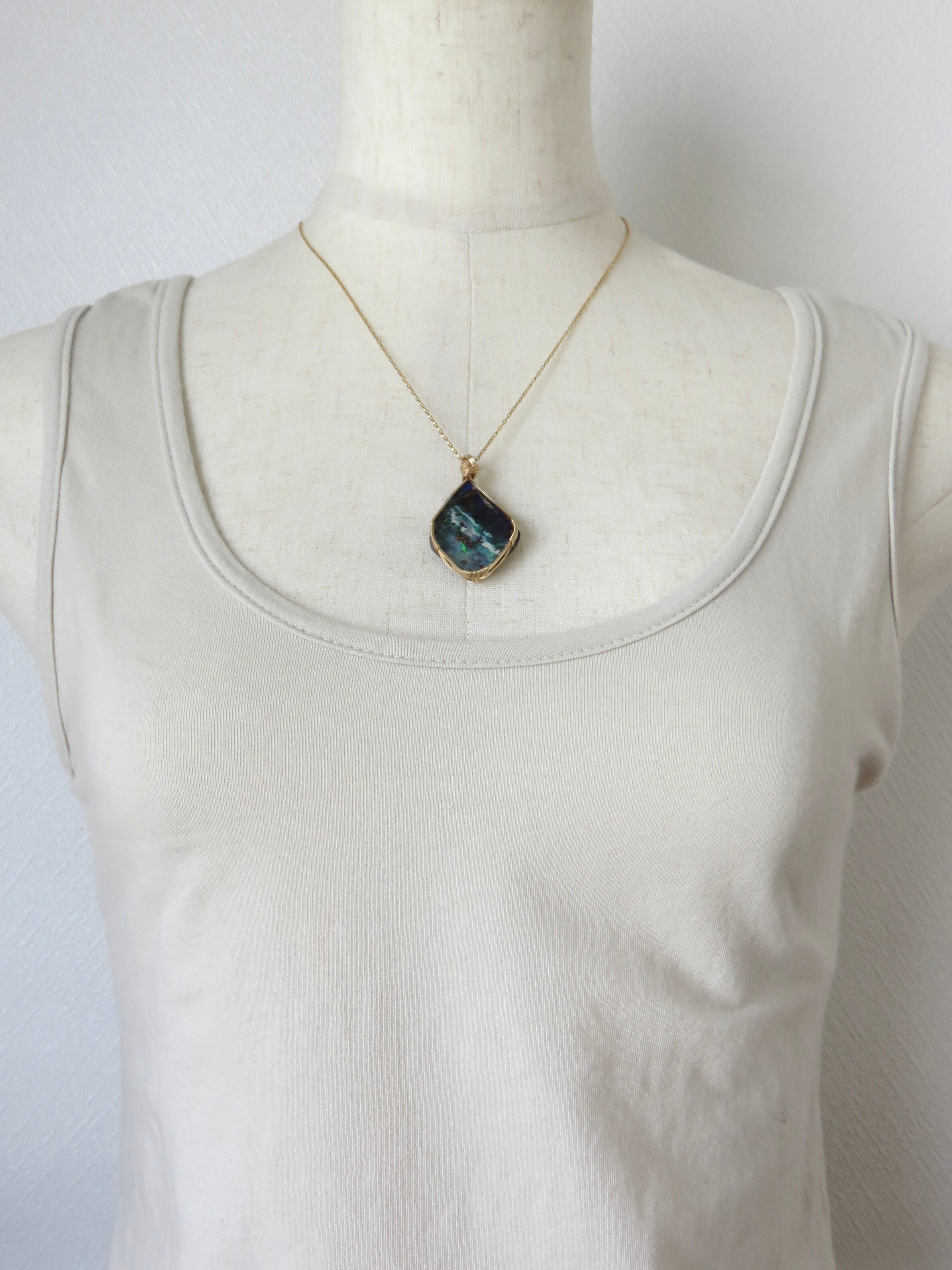 オーストラリア産ボルダーオパール(23.1ct)女神巻き®︎ペンダント