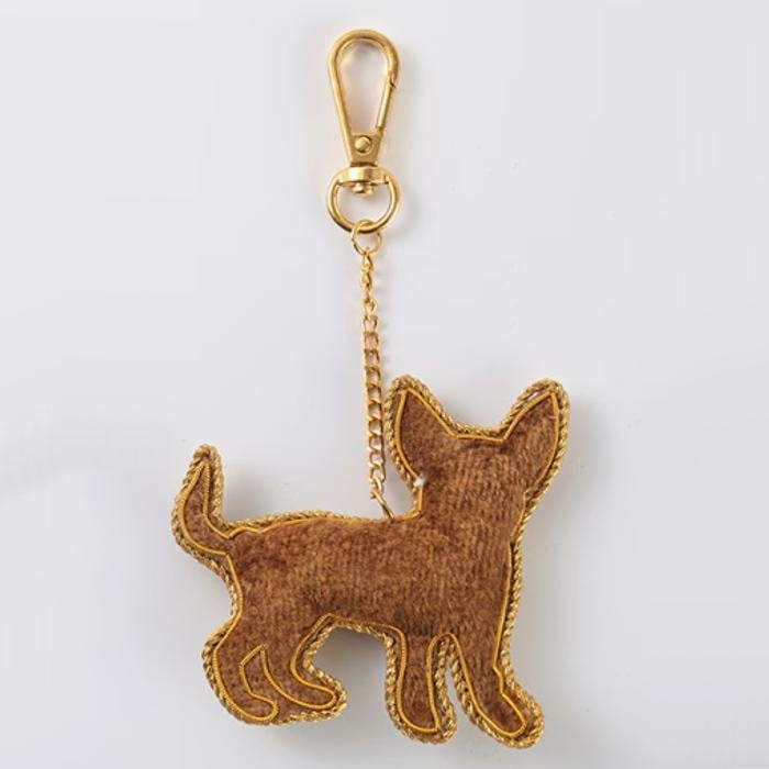 ザリ刺繍キーホルダー チワワ m21-2997 バッグチャーム 犬 DOG ビーズ