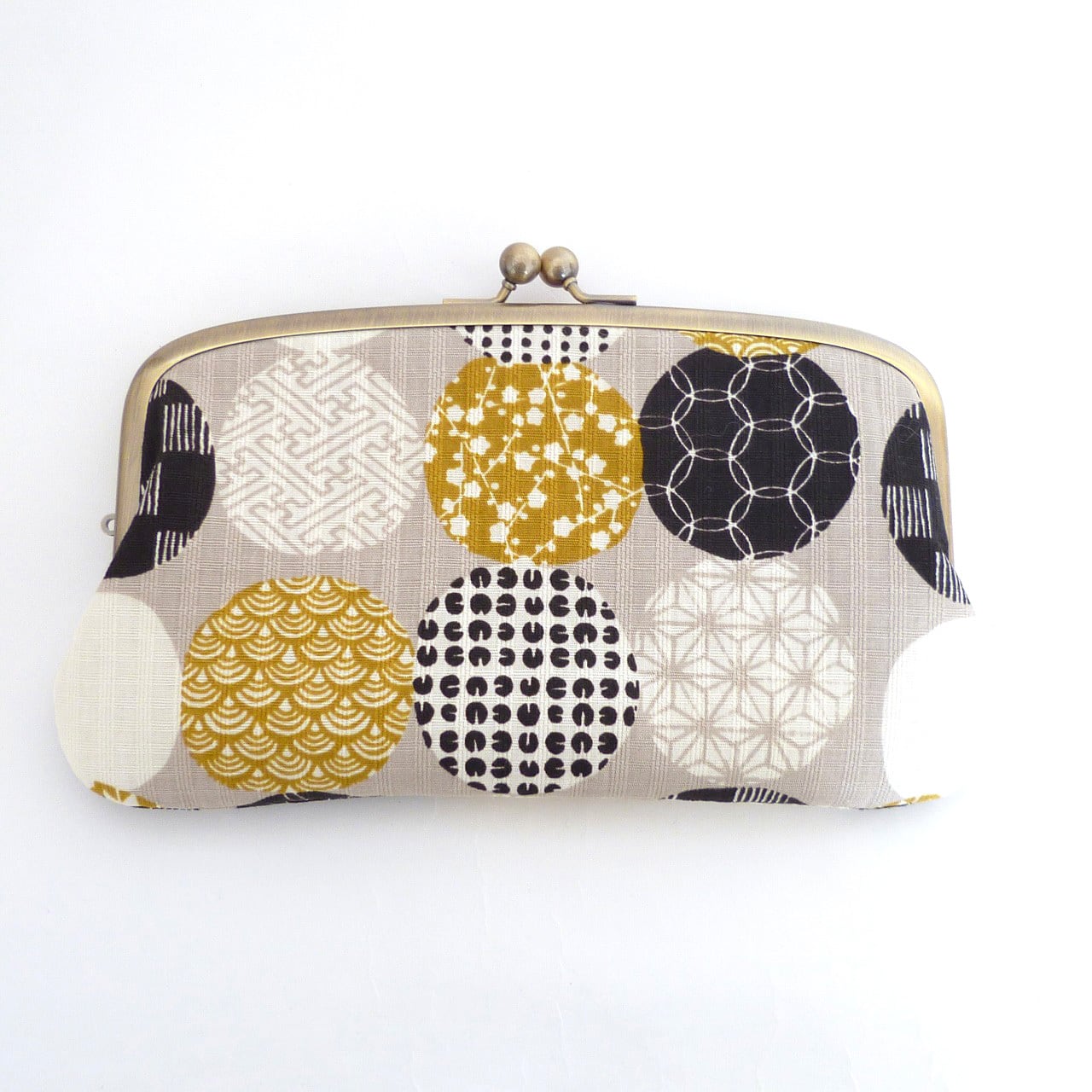 妖怪猫　ハンドメイド　親子がま口長財布　和柄 妖怪猫 ハンドメイド 親子がま口長財布 和柄