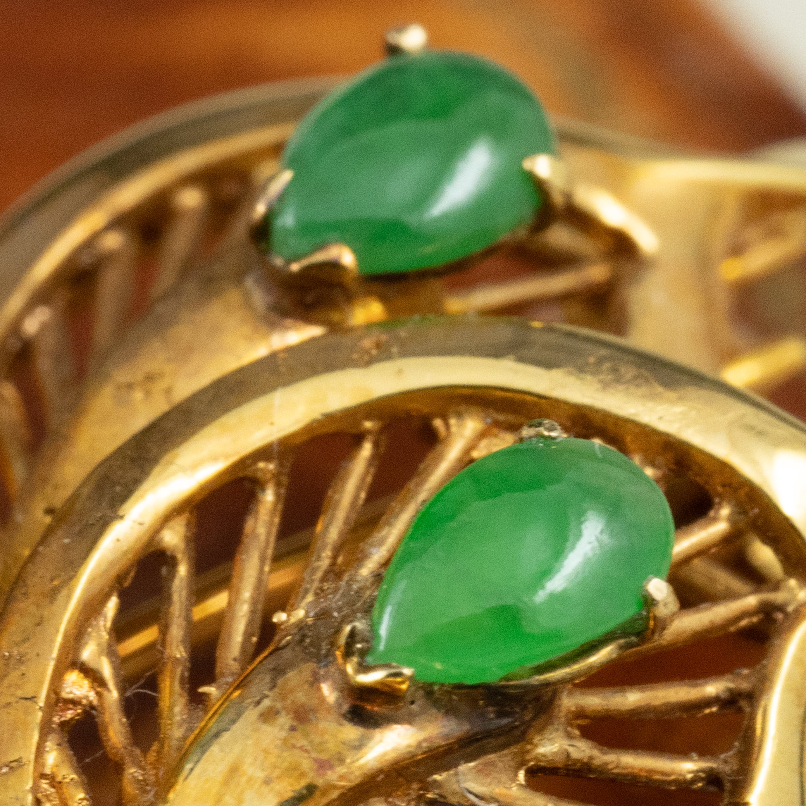 K18 昭和レトロ 蝶ブローチ 翡翠ダイヤルビー(ミニ鑑付) MOBR00035