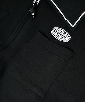 ジップアップポロニットTOPS (BLACK) CQ-49027